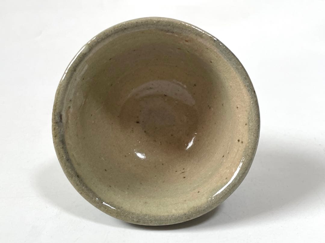 陶芸家　人間国宝　濱田庄司　浜田庄司　鉄絵　胴紐　盃　ぐい呑　酒器　共箱　益子焼