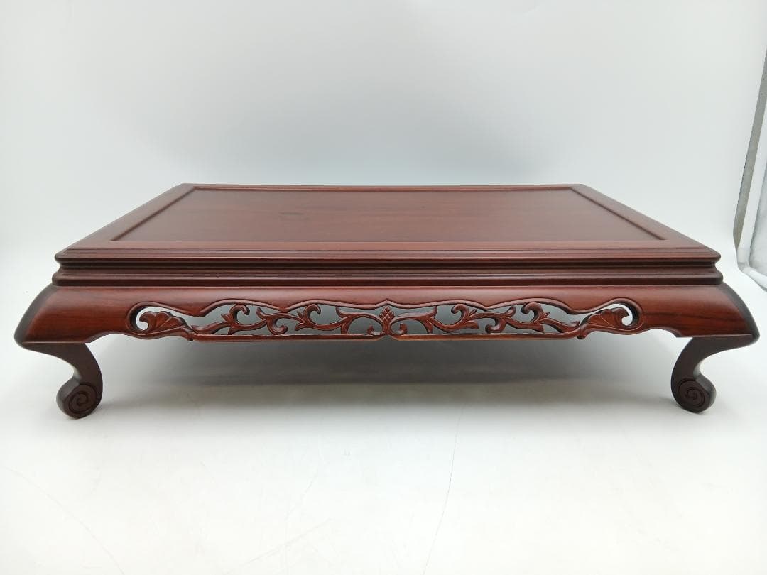 紫檀 唐草彫 透かし彫り 花台 盆栽台 飾り台 置台 香炉台 - メルカリ