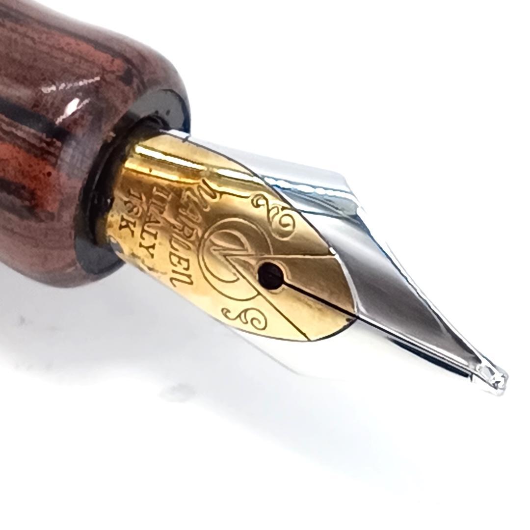 稀少 MARLEN マーレン 18K 万年筆 ウッド 木目 イタリア