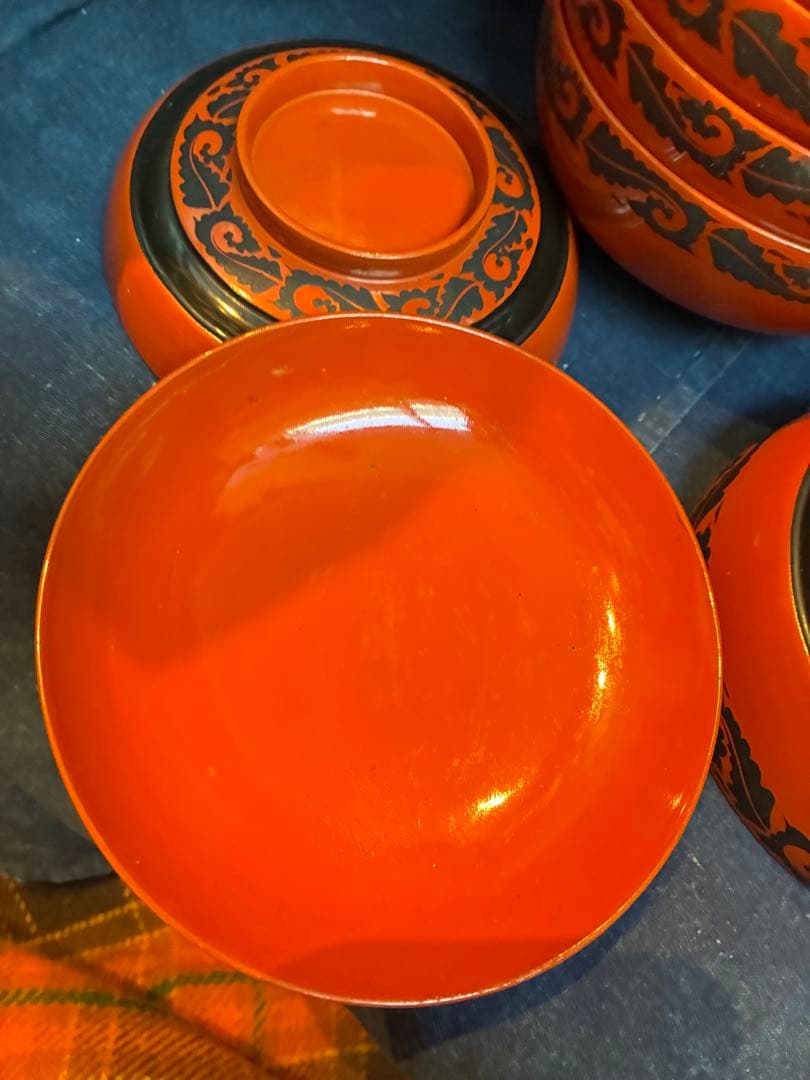 漆器 朱塗 吸物椀 煮物椀 10客 傷無し 木製