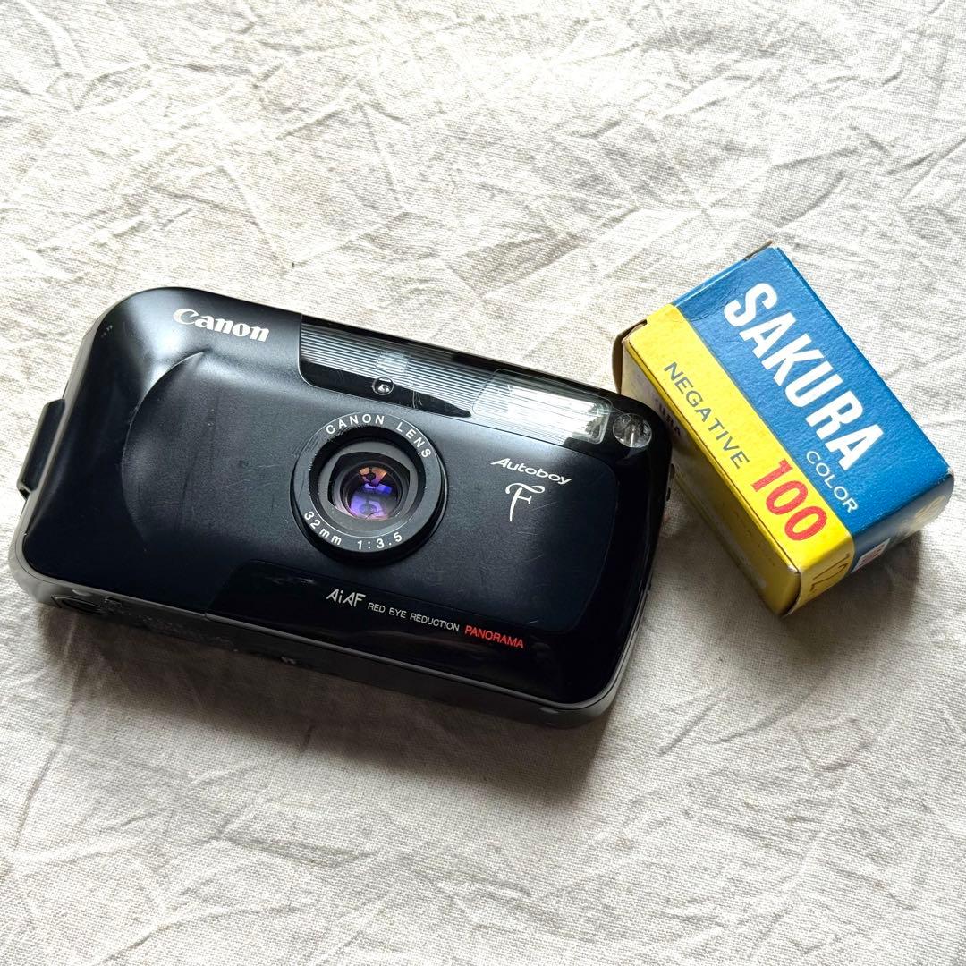 ⌘完動品！ 電池付き、作例あり！ Canon Autoboy F⌘ カメラ