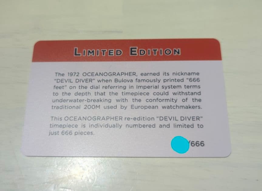 Bulova Oceanographer ブローバ デビルダイバー限定666本