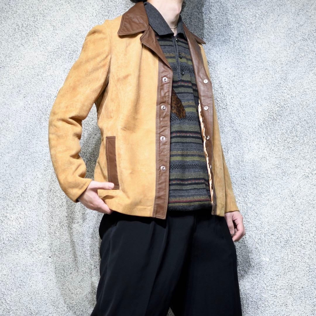 古着 70´s ヌバックレザー レザージャケット ベージュ ジャケット