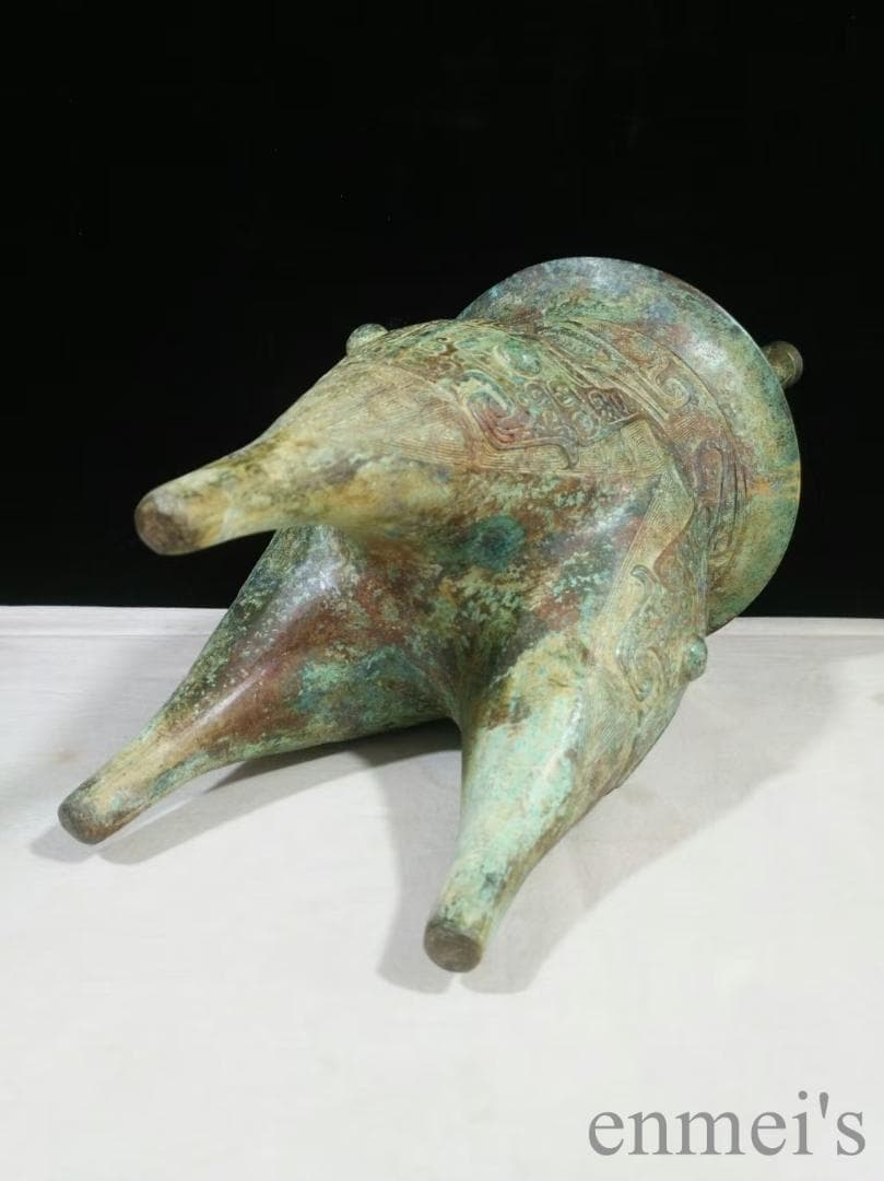 中国古美術【饕餮文袋足和】青銅器 礼器 酒器 銅器 祭祀 酒