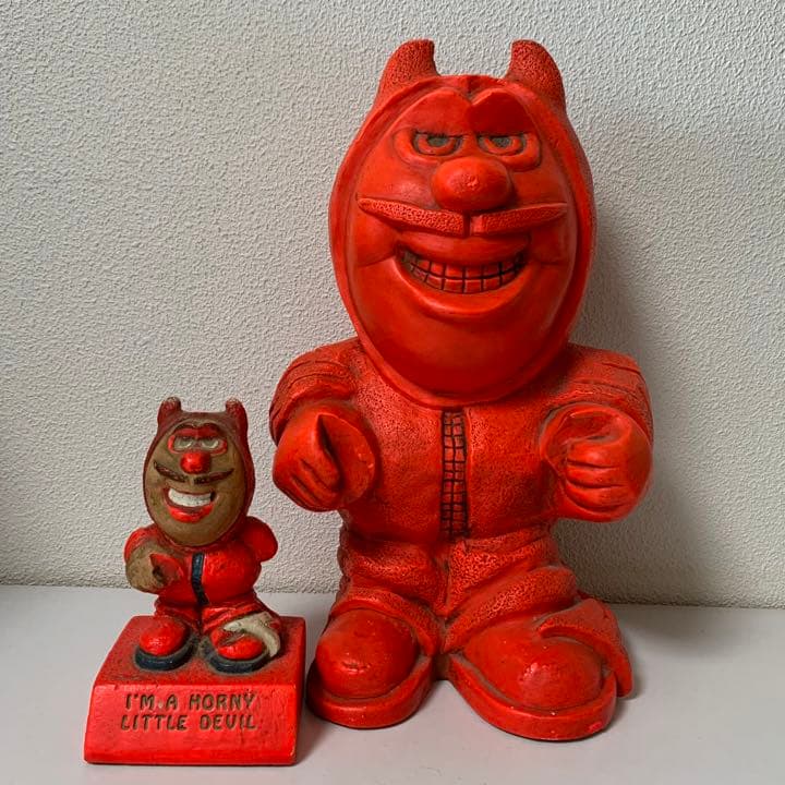 レア希少ビンテージ1970's メッセージドール黒人ピースレッドデビル