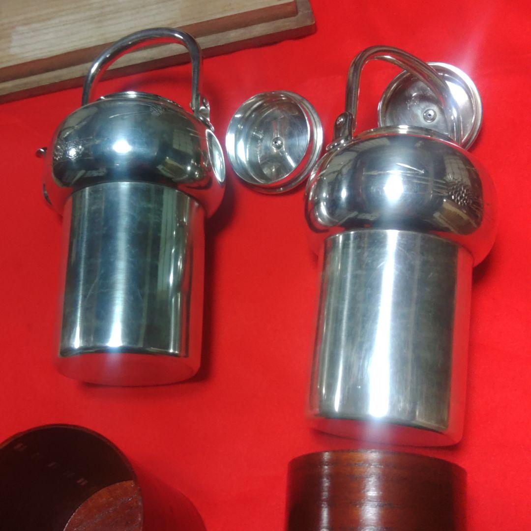 茶道具 中川浄益 南鐐昔形酒次 松毬堂葉毛彫 純銀 遺品整理-sim1