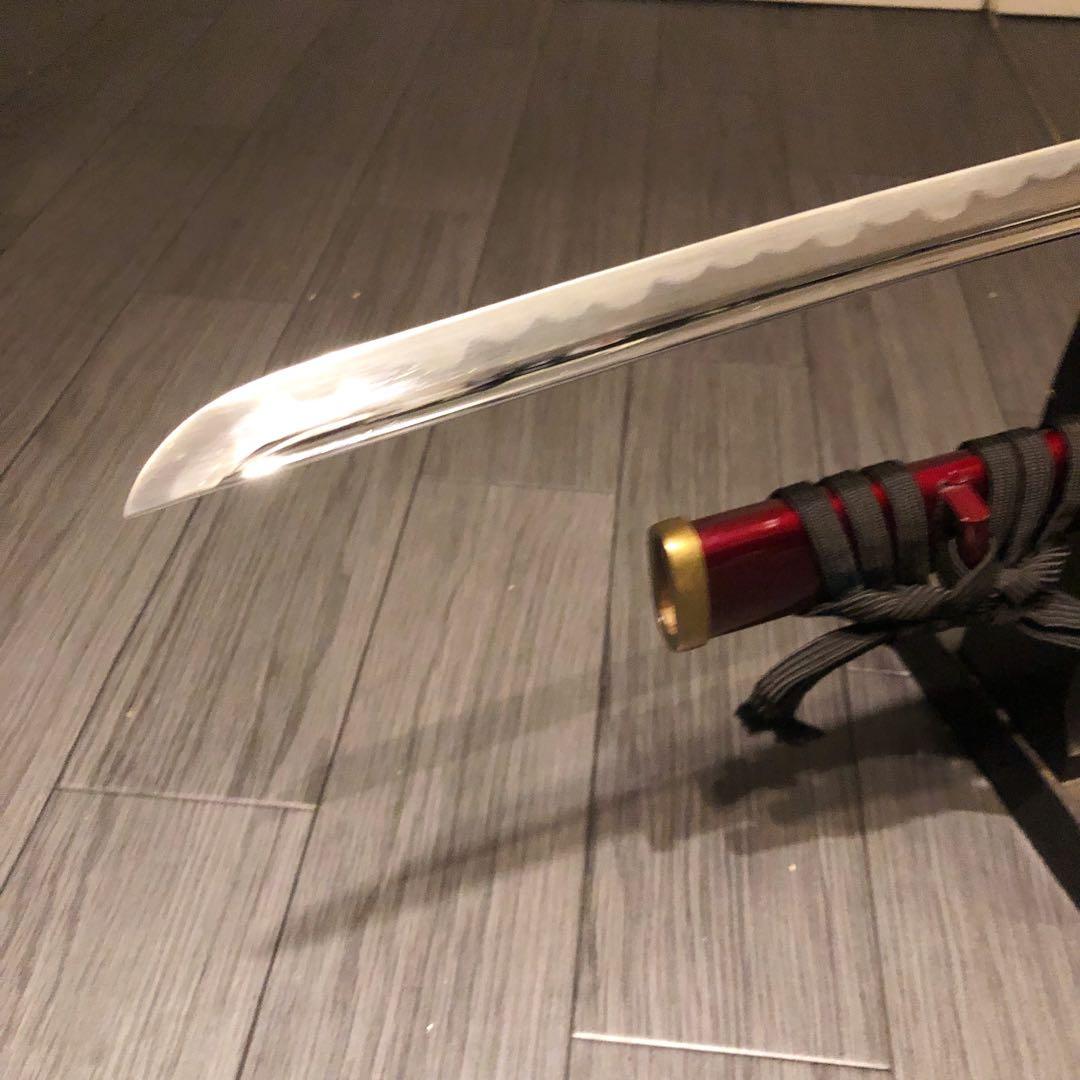 高級模造刀　居合刀　樋入刀身　朱拵え　合金刀身