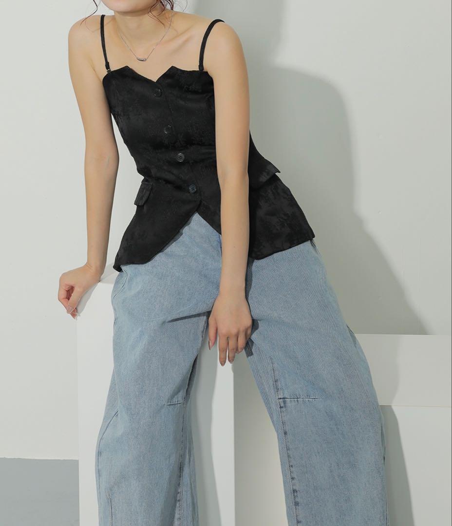 kana カナ　ジャガード セットアップ ヴィンテージライクパンツドレス M