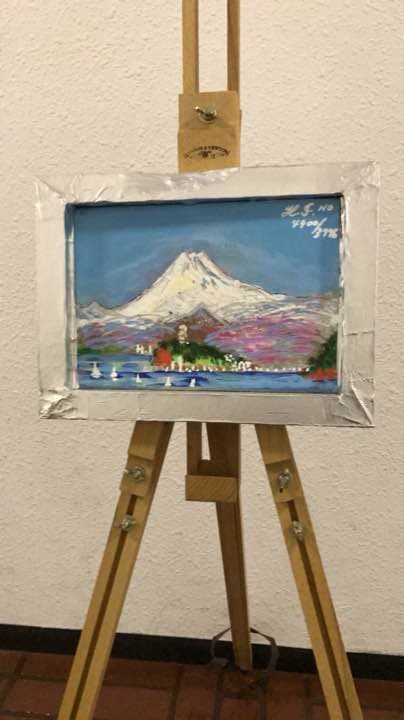 空飛ぶ画家糸川裕志のポップアートの人物画、芳男です、次男です、