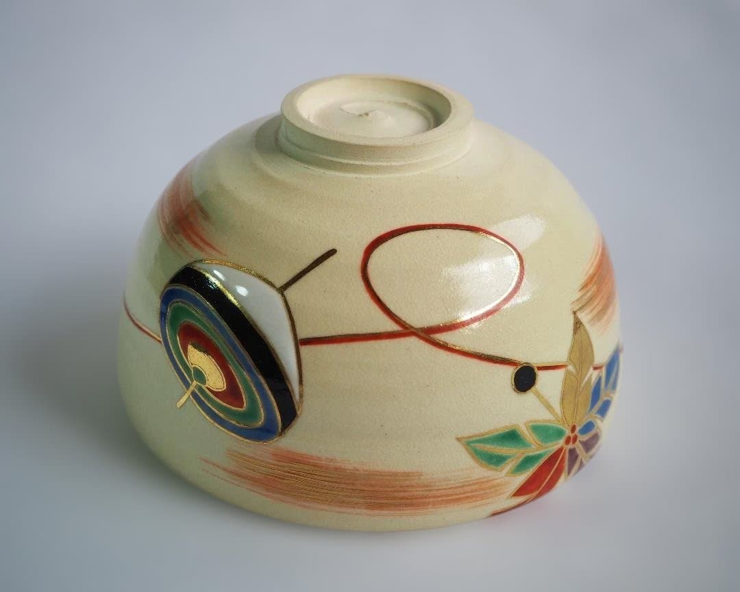 裏千家15世鵬雲斎御書付『色絵駒絵茶碗』銘：春風 16代