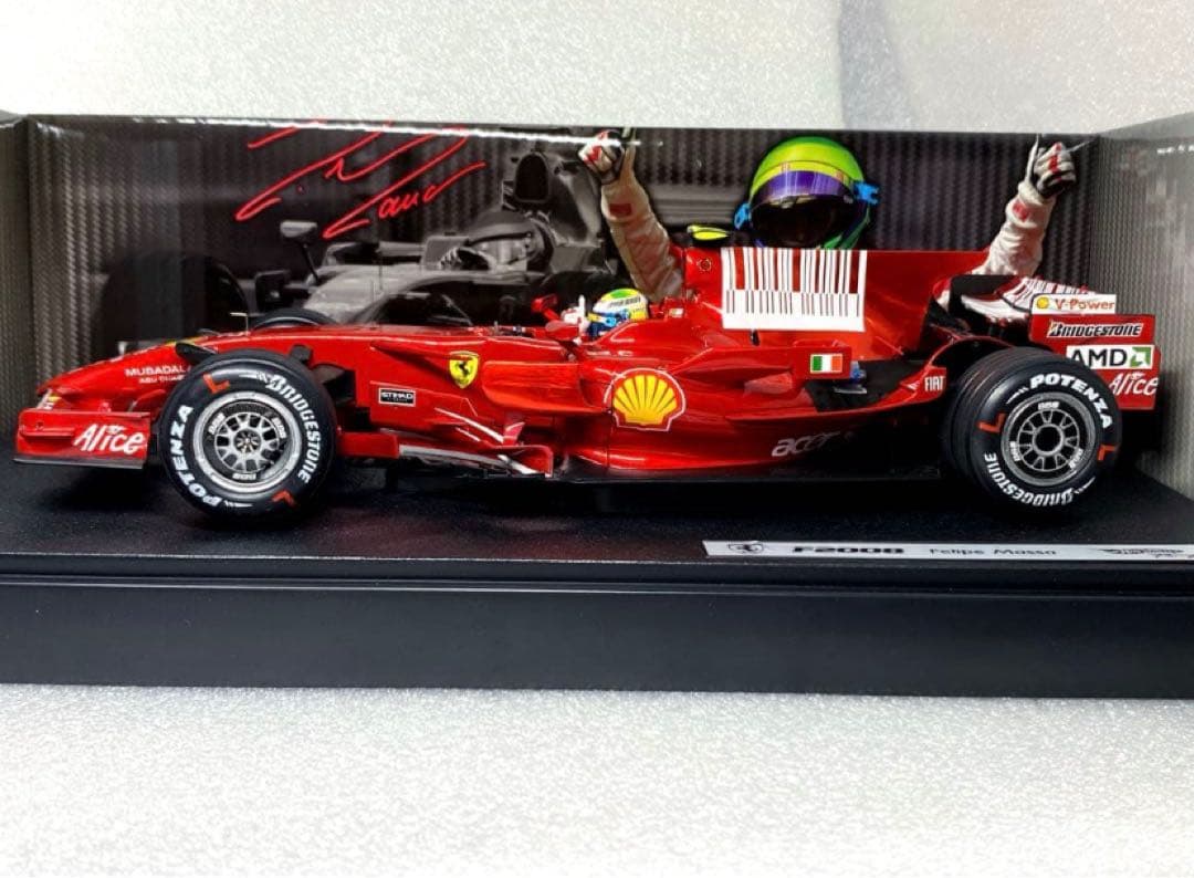 カスタム多数　1/18 マテル　フェラーリF2008 F.マッサ　シャークフィン