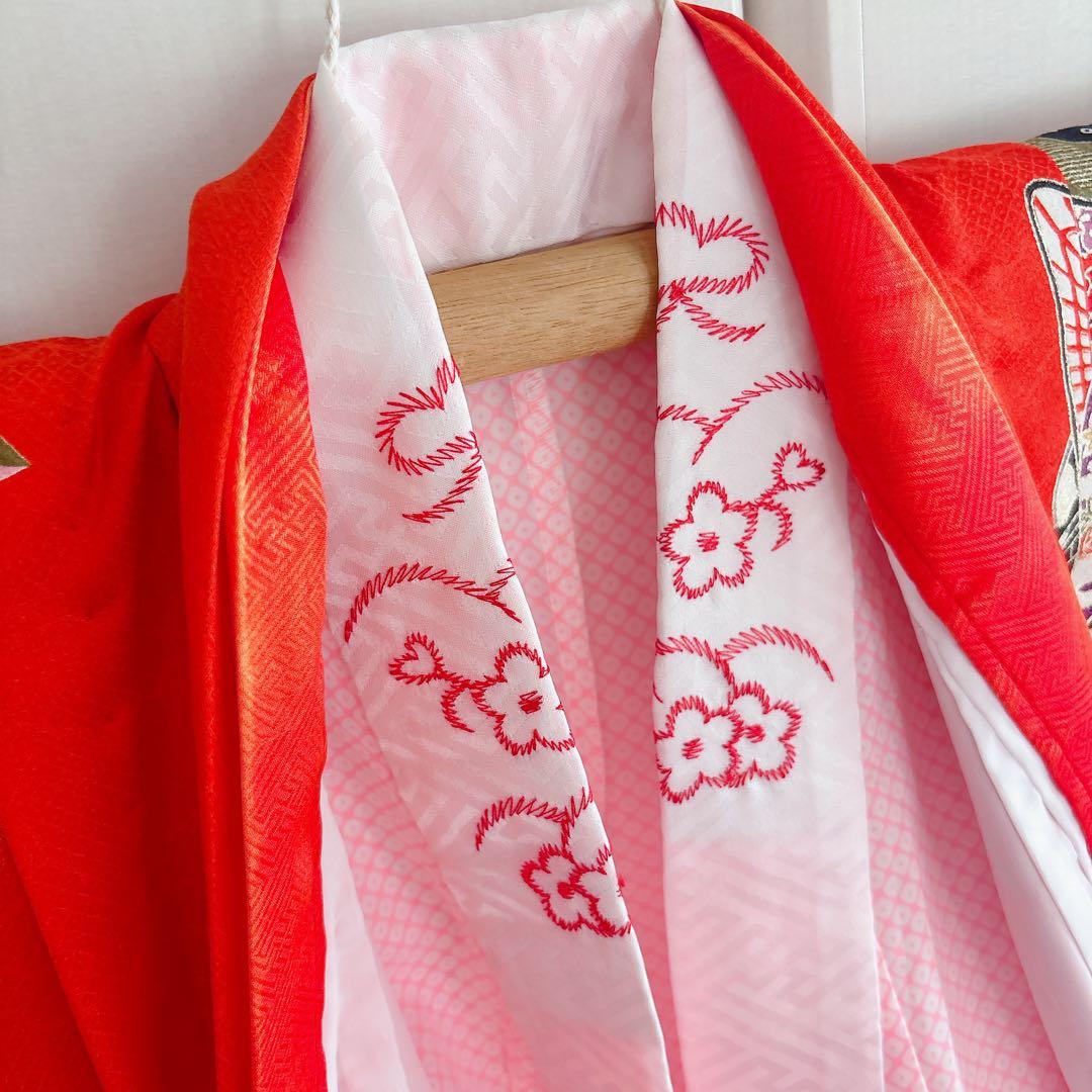 七五三　7歳　四つ身　正絹　子供　着物　作り帯　女の子　長襦袢　フルセット