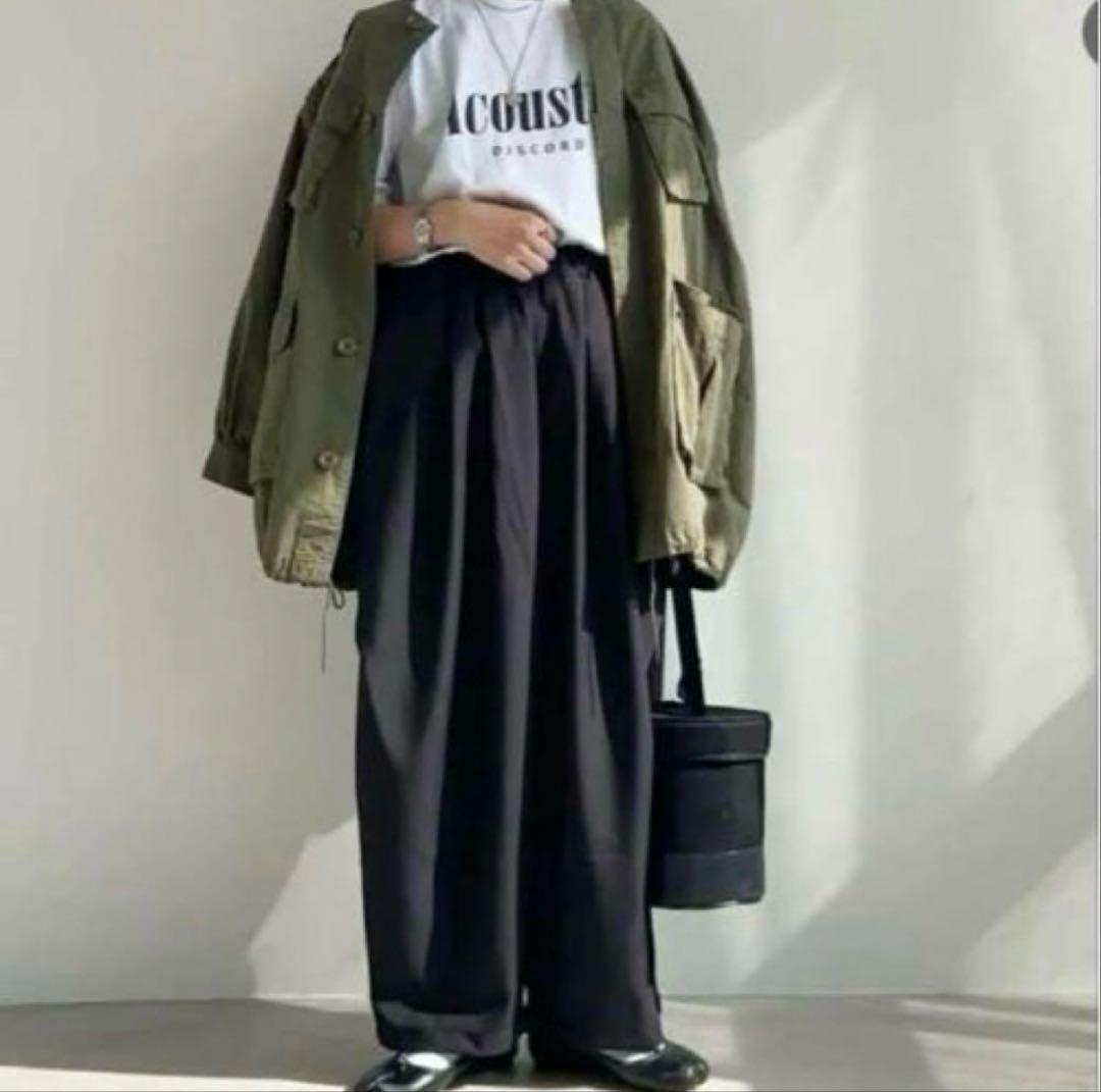 mizuiro ind ワイドカーゴパンツ イージーパンツ　ブラック