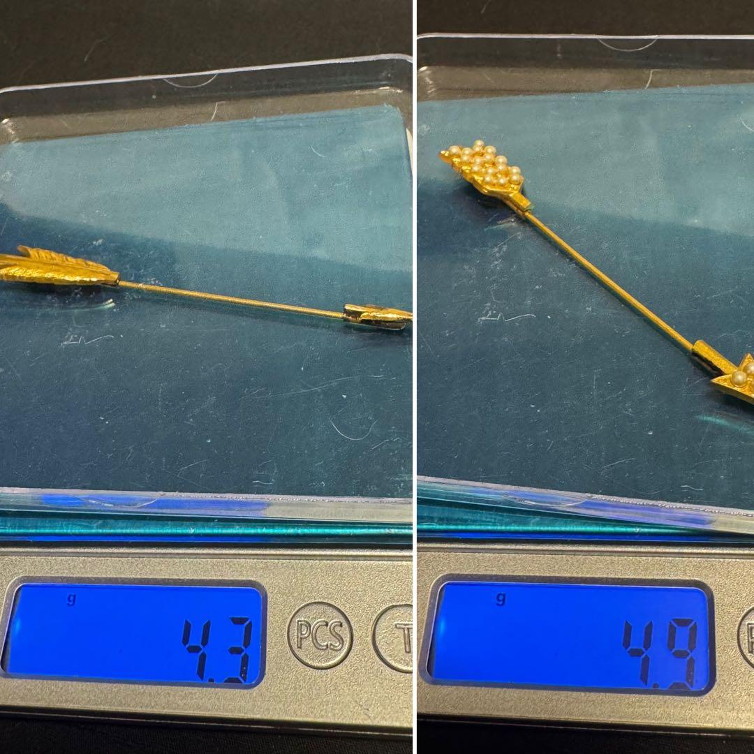 フランスの古いハットピン＊2本＊ フランス アンティーク 金バリ 矢の