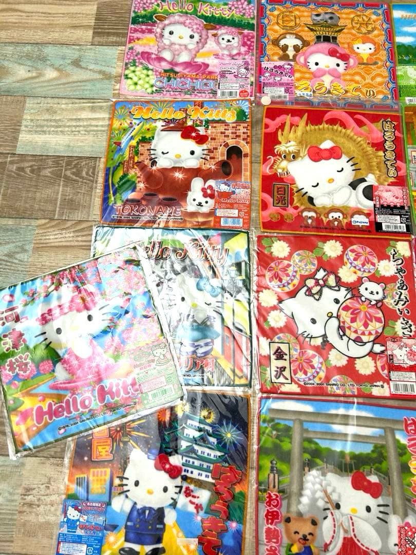 新品未開封　ご当地キティちゃん　ハンカチ　タオル　22枚　レトロ　平成レトロ