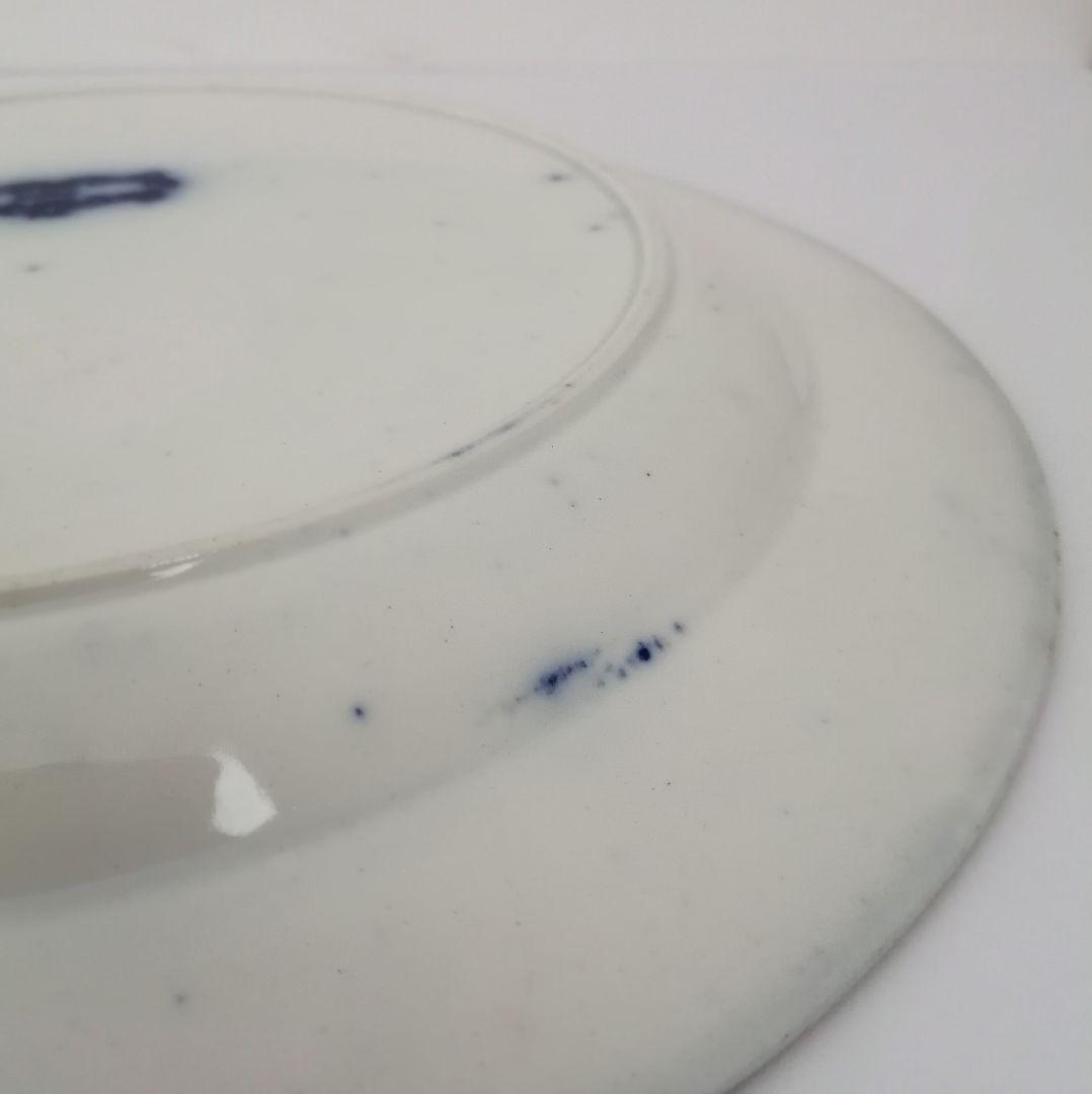 デルフト 阿蘭陀焼 ペトルスレグー フローブルー 金彩にじみ手 皿1客