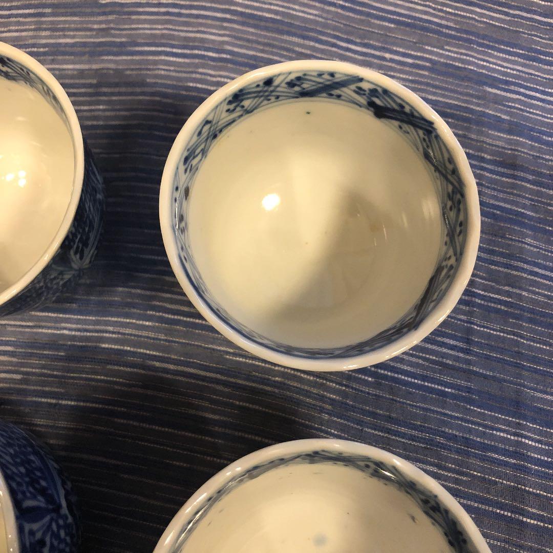 明治そば猪口手書き染め付けセット