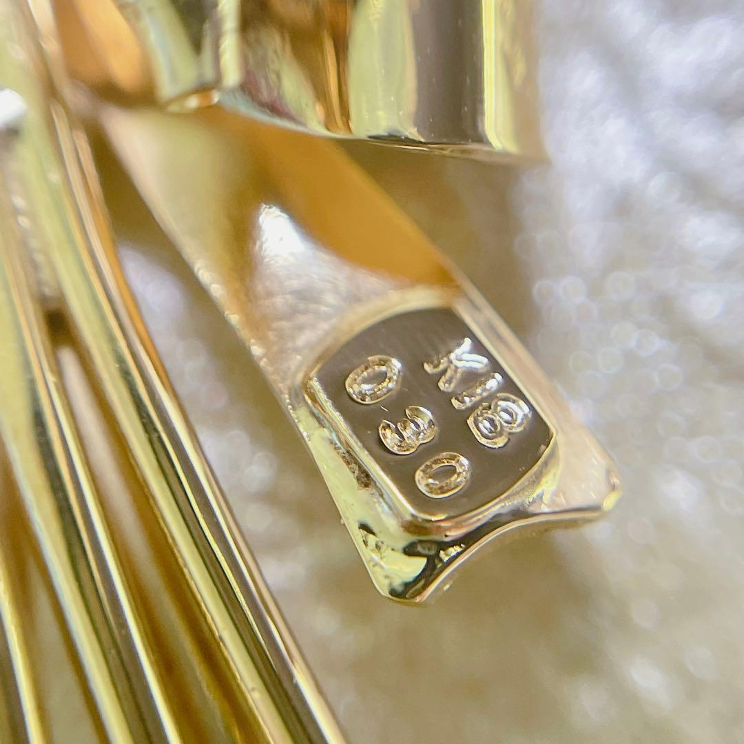 K18 ダイヤモンド　0.3ct 綺麗な花束ブローチ