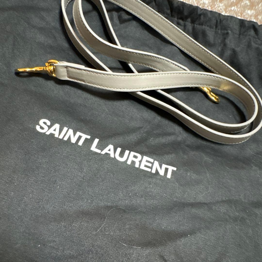 YSL グレー レザートートバッグ