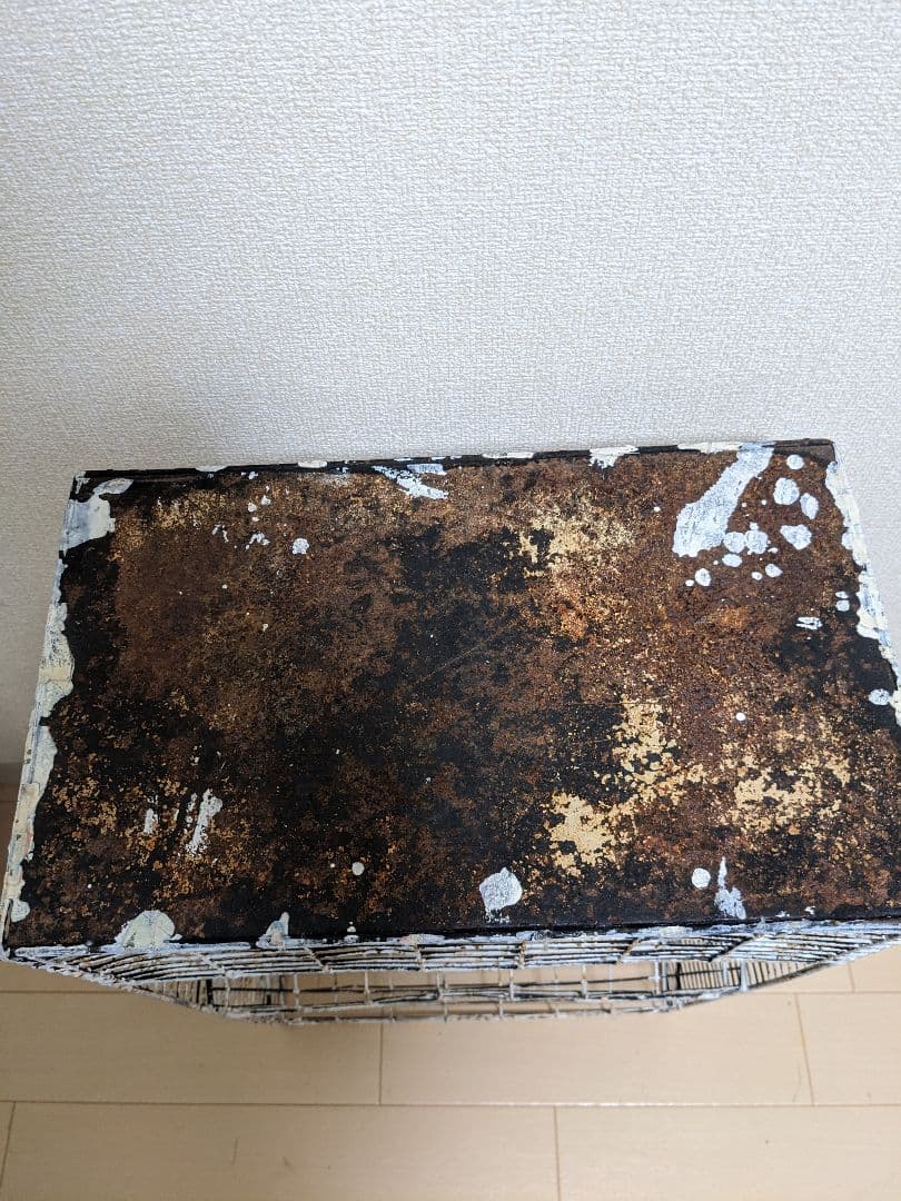 シャビー 昭和レトロ 金属製ワイヤーラック 使い方はあなた次第