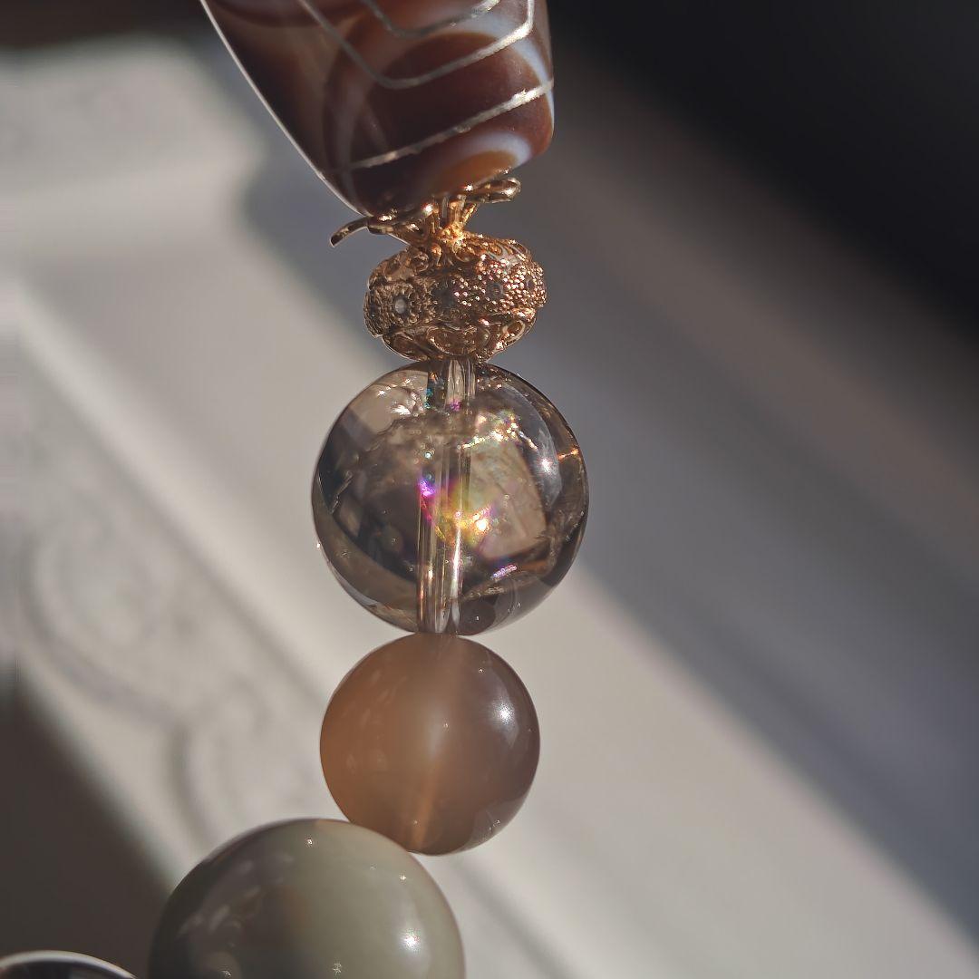 専用です♡銀線✩財神天珠、線天珠、レインボースモーキー、サンムーン、阿拉善瑪瑙