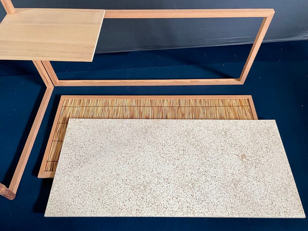 美品】「祖」 有楽斎好 台目棚 自在棚 葦 棚 替え襖 組立 (