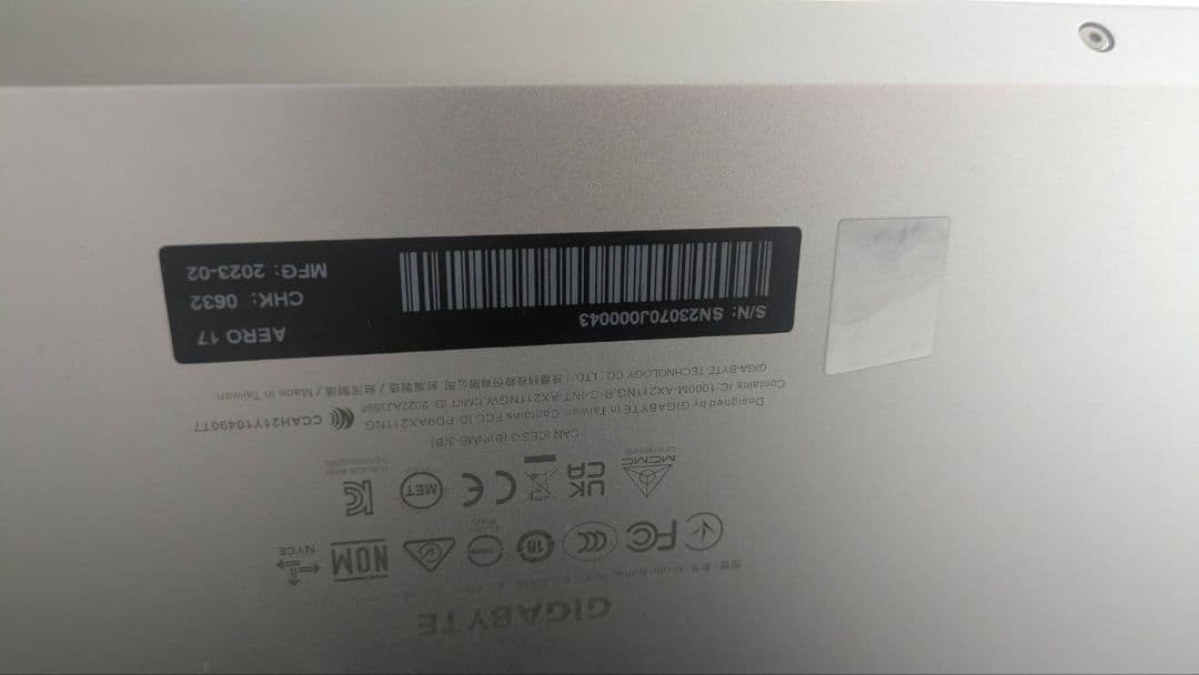 RTX3070Ti×i7×32GB｜AERO 17 XE5｜液晶無しのため格安 AERO ゲーミング