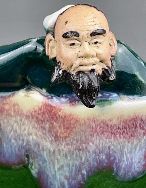 希少】隅田焼 高浮彫人物立体造形焼物 明治期 ボウル トレイ 深皿 井上