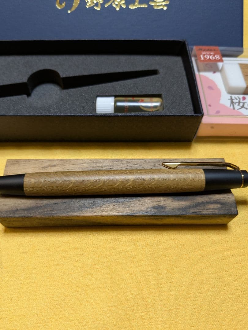 野原工芸 新型シャープペンシル 楢 ゴールド金具 楢のシャープペンシル