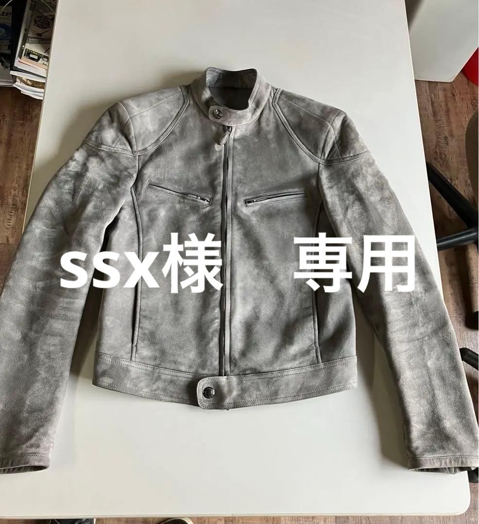 値下げTOMFORD トムフォード　スエードシングルライダース　グレー　44 値下げTOMFORD トムフォード スエードシングルライダース グレー 44