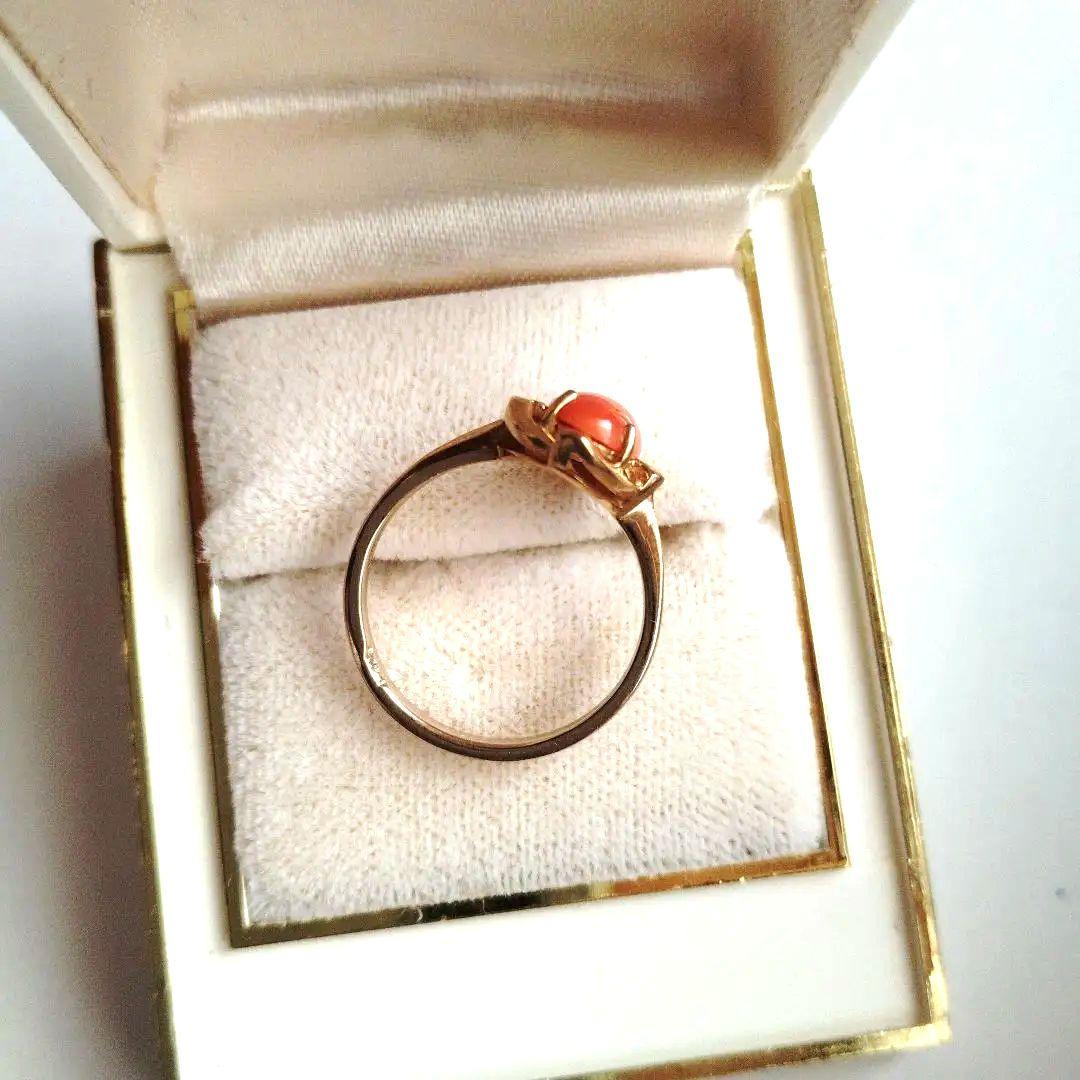 ハワイ　サンゴ　リング　かわいい!　刻印あり14ｋ