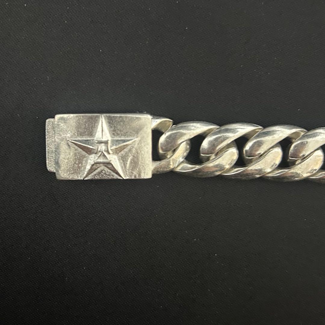 シルバー925 ツイスト星モチーフ チェーンブレスレット ☆スター五芒星