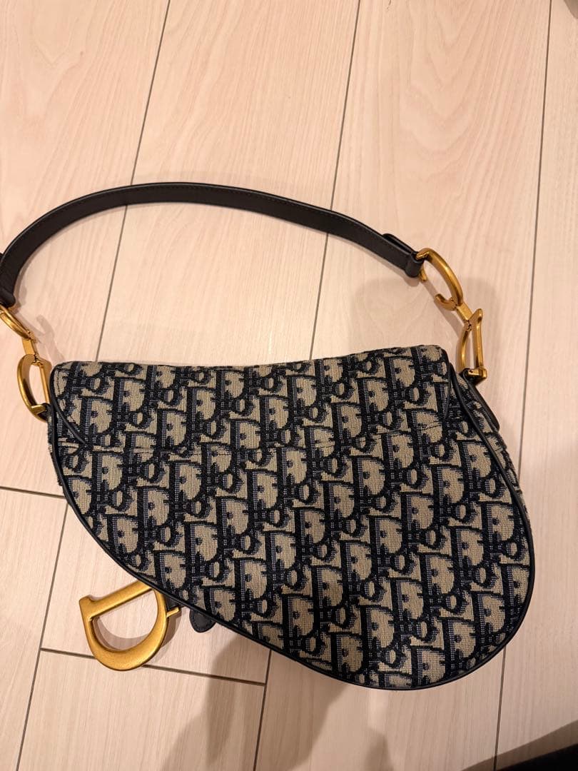 Dior サドルバッグ ベージュ ネイビー
