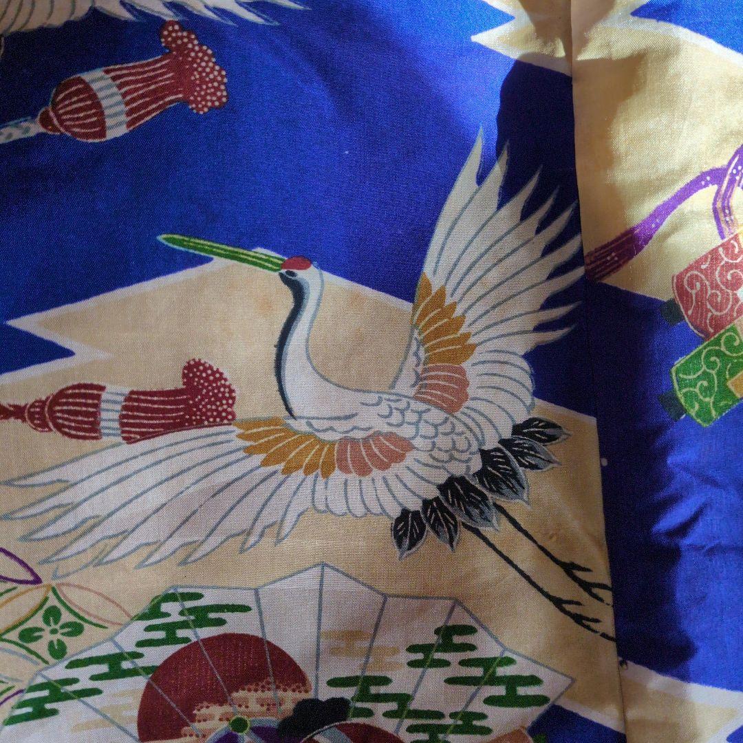 七五三３歳男の子正絹薄綿入り着物と正絹縮緬の被布（中綿無し）