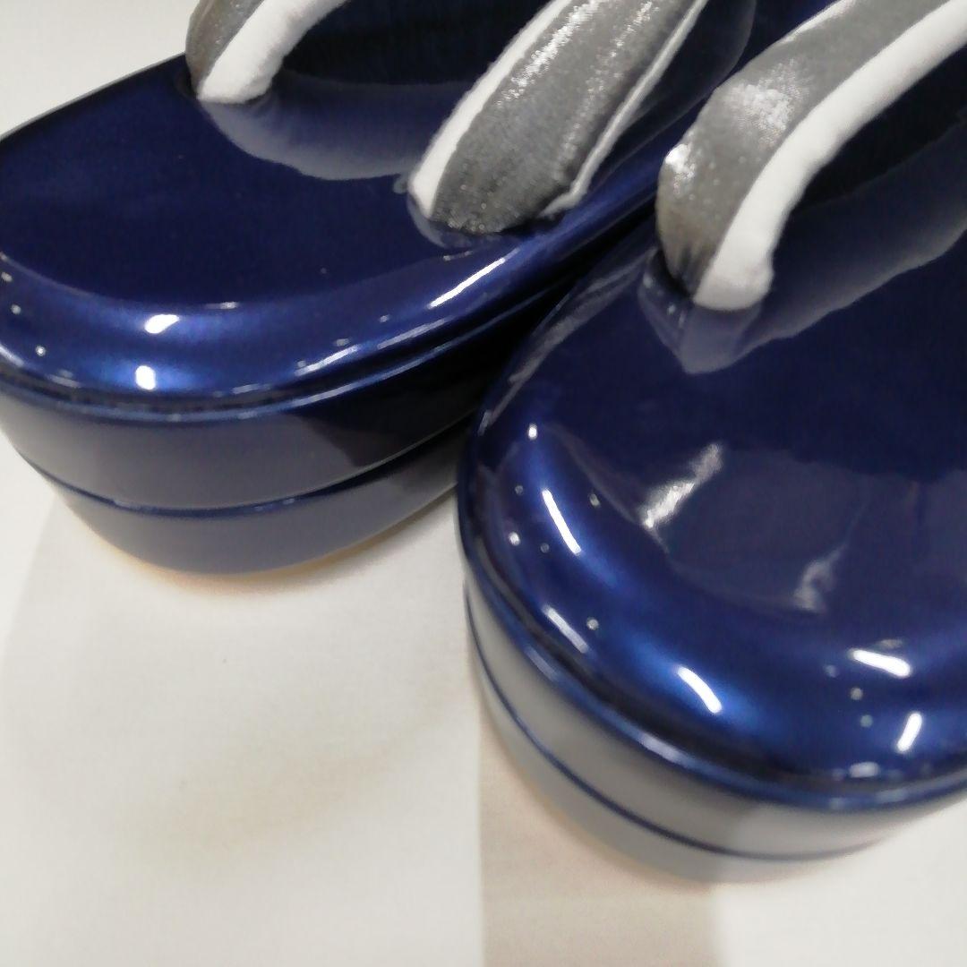 新品未使用　振袖　着物用草履バッグセット　フリーサイズ　青/シルバー　50