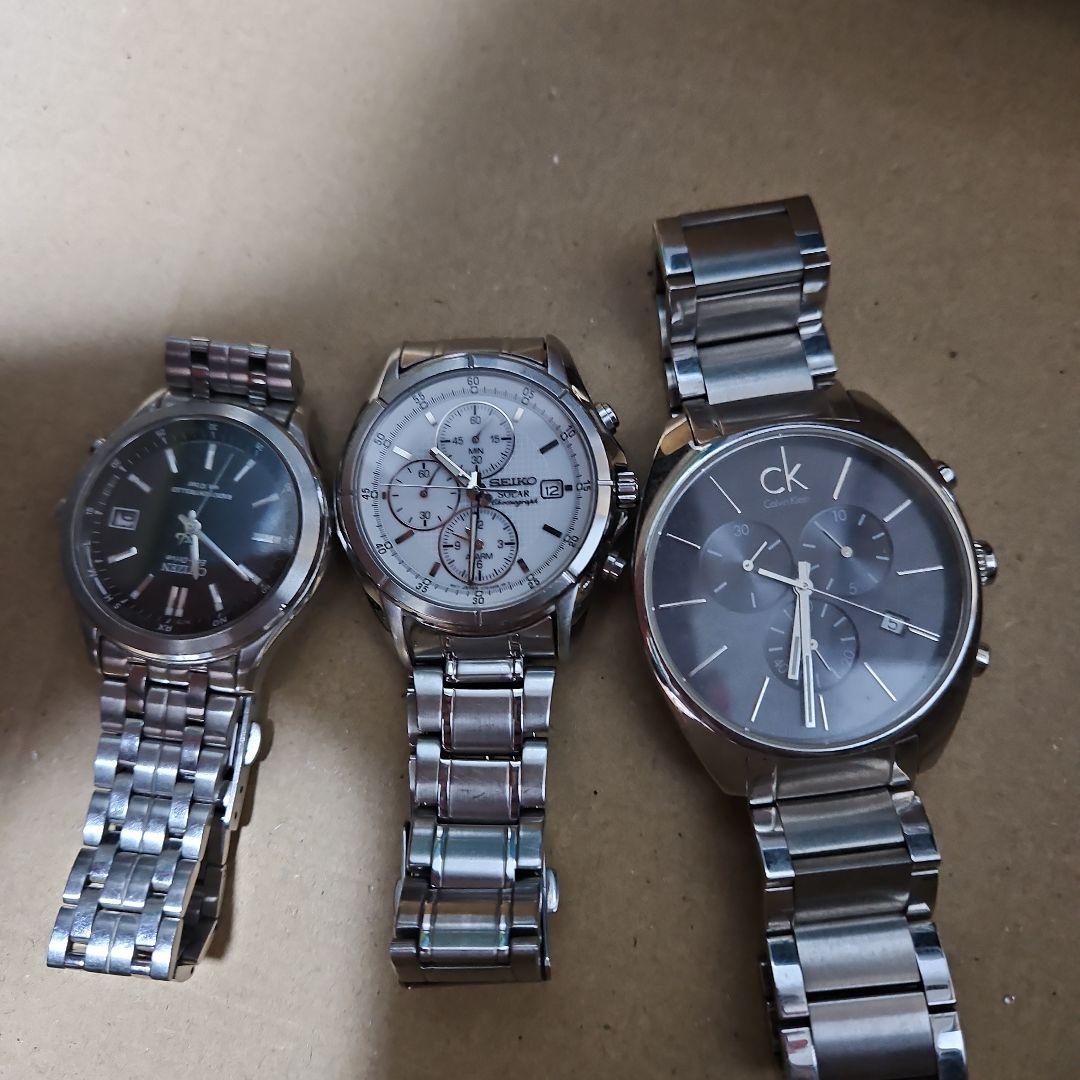 カルバンクラインメンズ腕時計K2F271クロノグラフ他ジャンク品セイコウシチズン