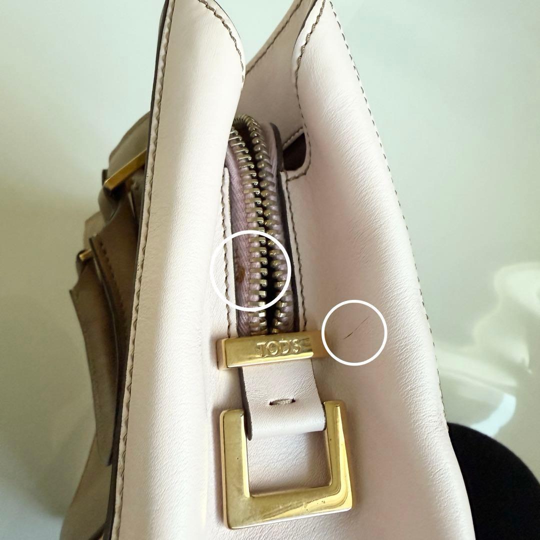 TODS トッズ Dキューブバッグ ピンク ベージュ ハンドバッグ