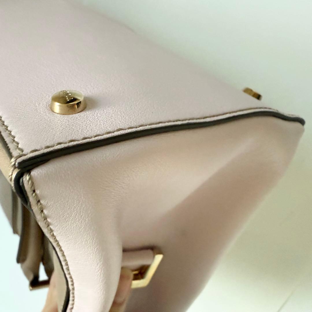 TODS トッズ Dキューブバッグ ピンク ベージュ ハンドバッグ