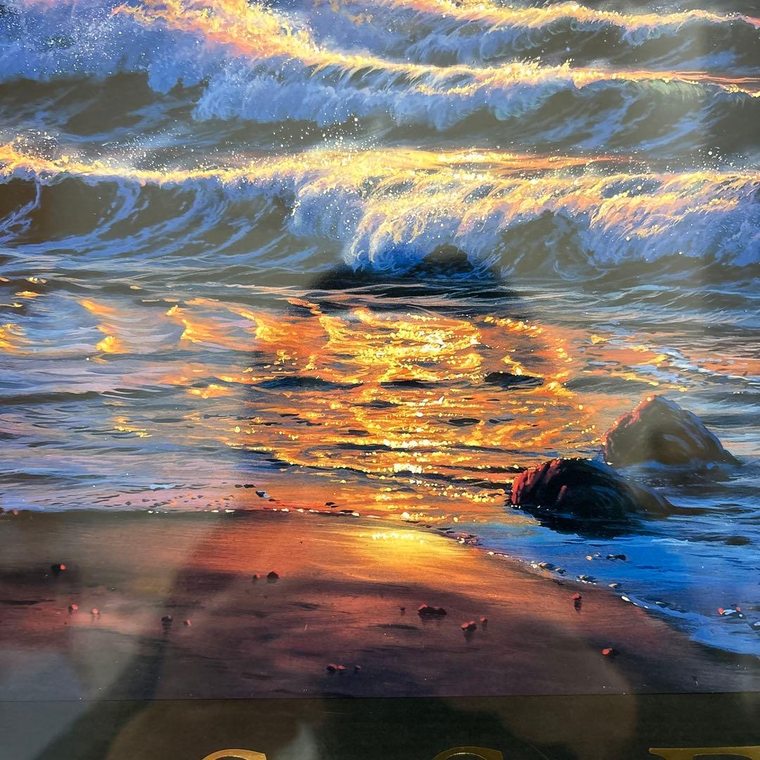 ラッセン ロマンスオブザシー 夕日 サンセット クジラ 風景 版画 額