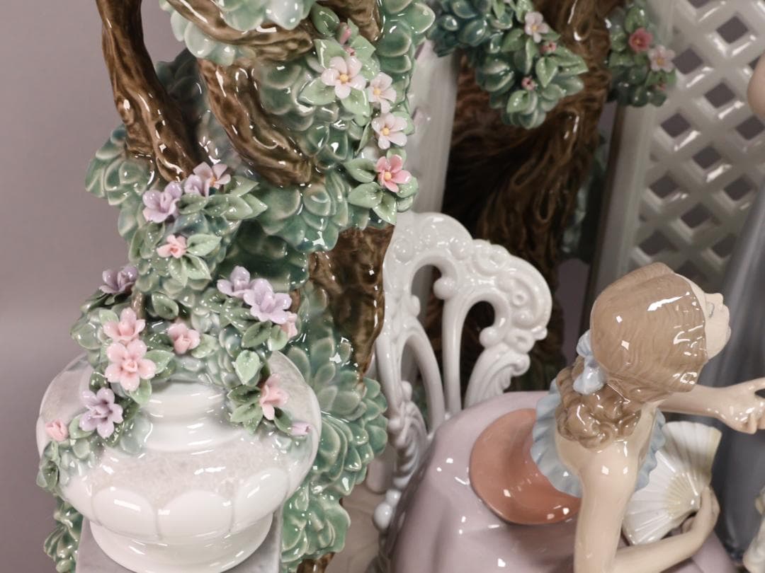 BK202 LLADRO　限定　387/2000体　テラスでお茶を　台座　保証書