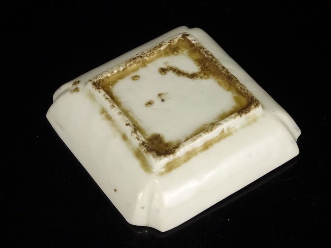 唐物 明時代 末期 南京染付 八卦 太極文 皿 箱付 角皿