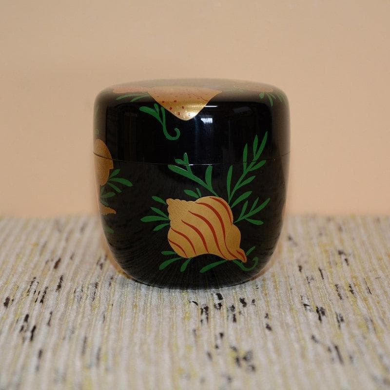 茶道具 棗 而妙斎好海松貝蒔絵大棗 美品 山中塗 熊谷秀穂 送料込み