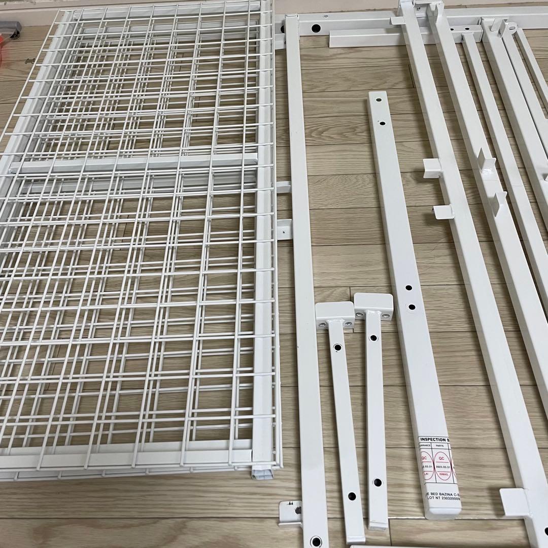 ニトリ　シングルパイプベッド バジーナC-STN WH コンセント付き