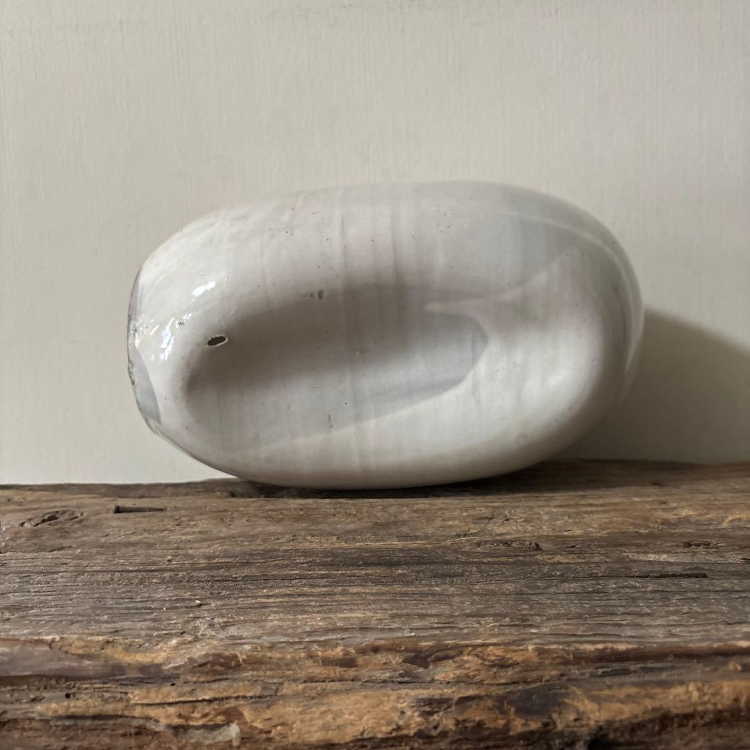 古民藝 平清水焼 灰白釉掛 古道具 アンティーク 花器 骨董 古陶磁 検:李朝