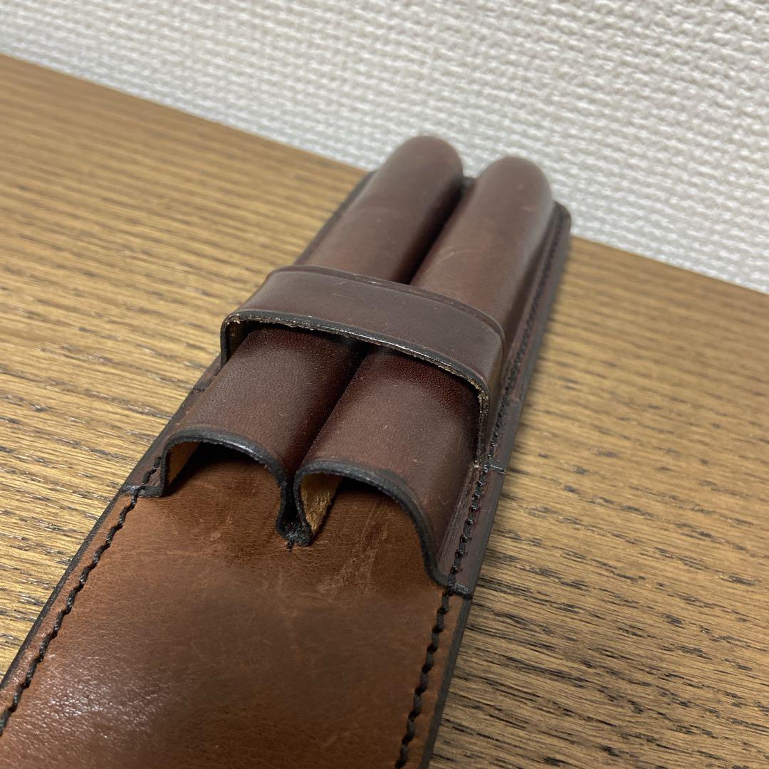 ハンスオスター Hans Øster 皮革 ペンケース 2本差し デンマーク