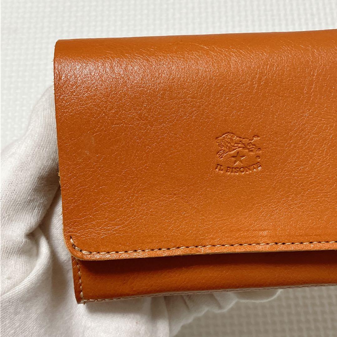 未使用　IL BISONTE イルビゾンテ　レザー二つ折り財布　ヤキヌメ　袋付き