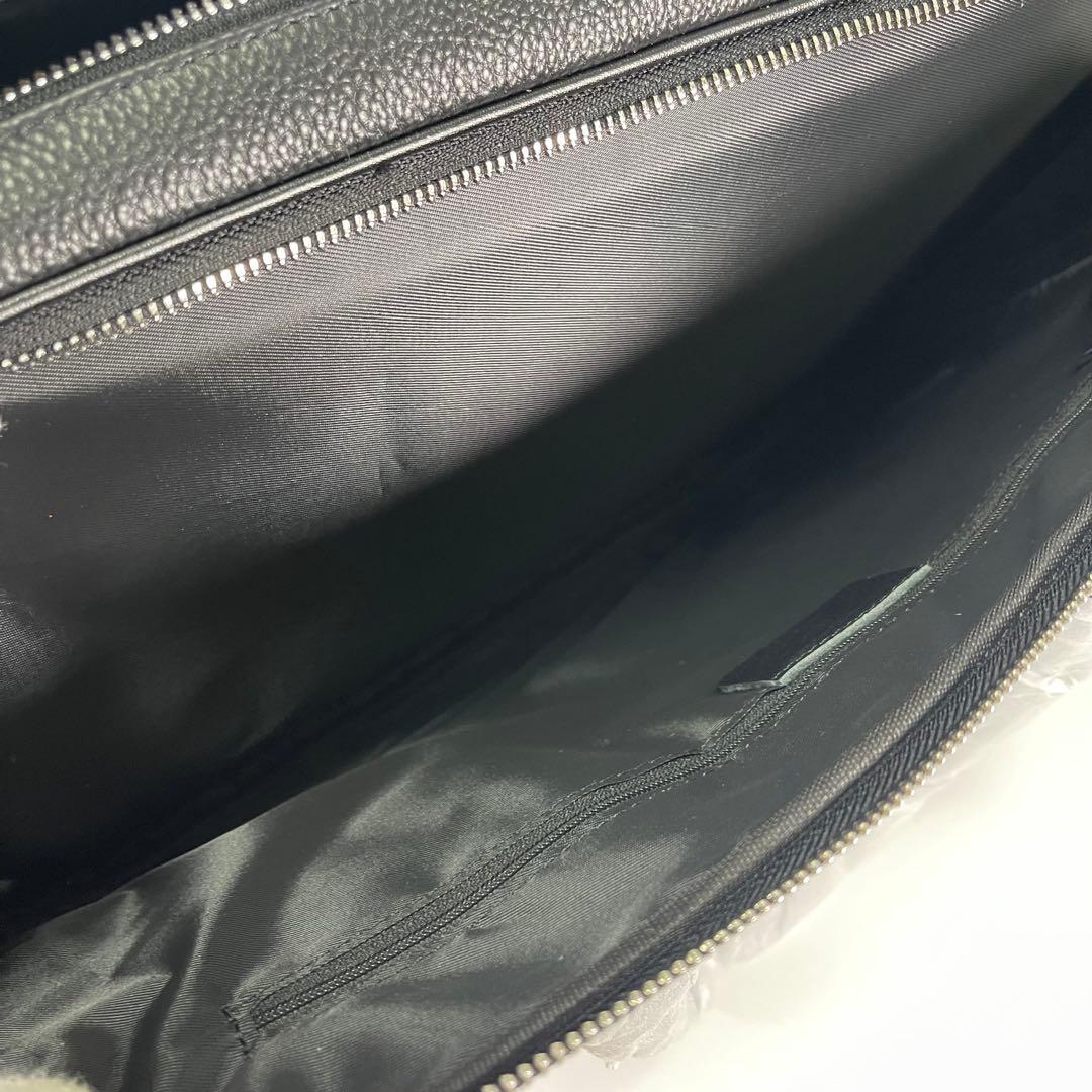 【新品✨】高級メンズビジネスバッグブリーフケース黒オールレザーシボ革2WAY
