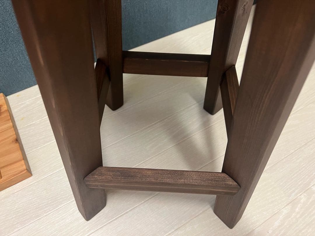 《在庫整理品》スツール 腰掛け 椅子 6角 32cm 46cm パイン こげ茶