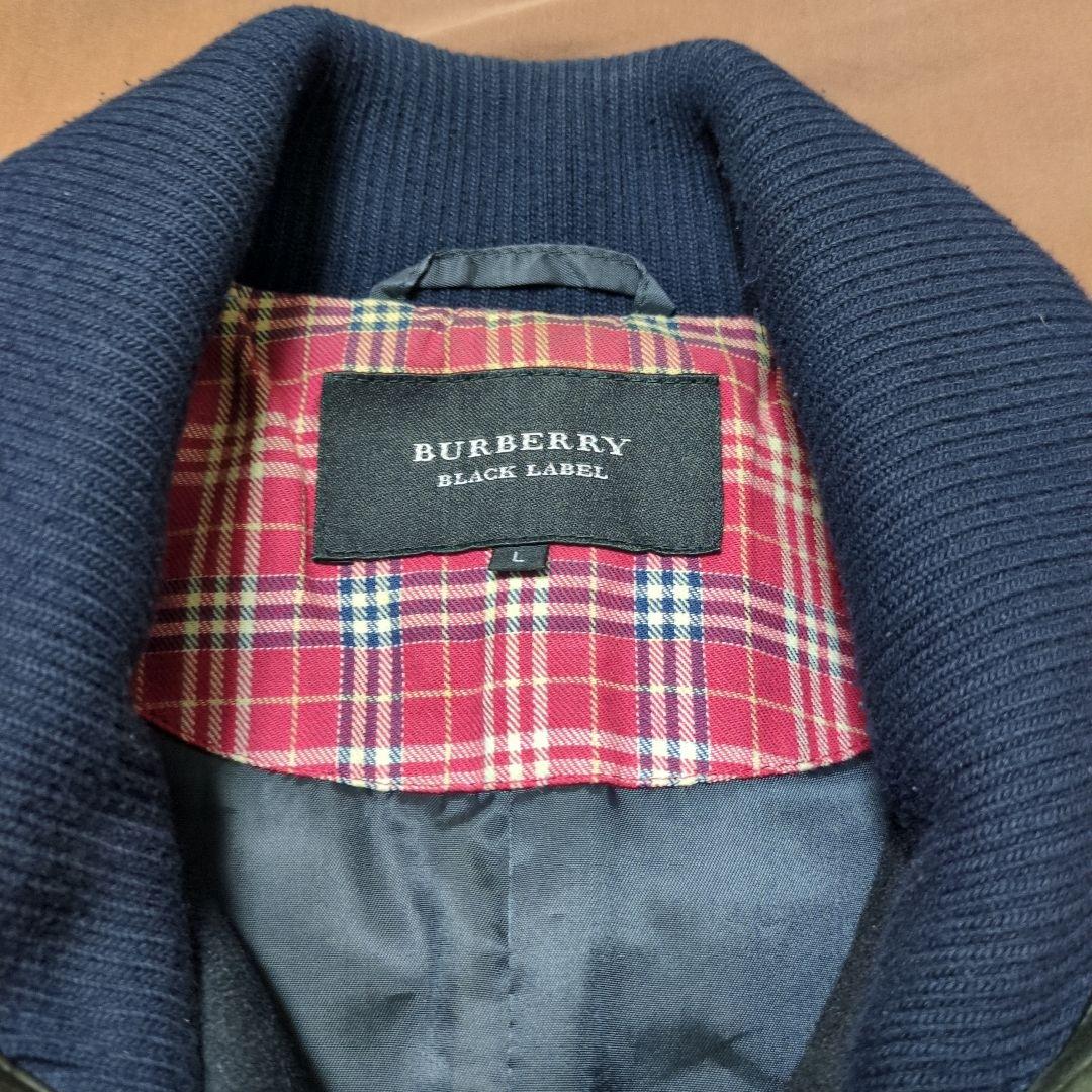 BURBERRY BLACK LABEL スタジャン L ネイビー/ブラック