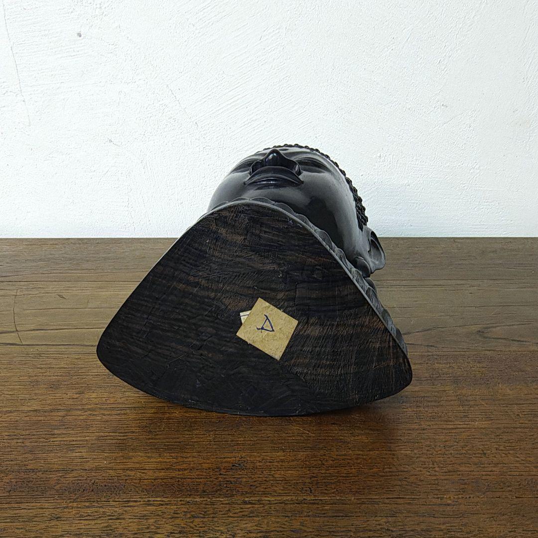 仏教美術【Buddha Head】木彫 彫刻 仏頭 仏像 ブッダ 置物